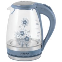 Чайник электрический стекло Energy E-279 1.5л 2200Вт синий (6)