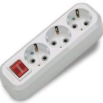 Колодка Makel 3гн с заземлением выключатель (20/80)