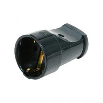 Штепсельное гнездо Makel чёрный с заземлением (50)