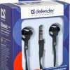 Наушники вкладыши Defender Basic-609 черный/белый (50)#