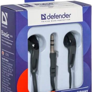 Наушники вкладыши Defender Basic-610 черный (50)#