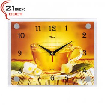 Часы настенные 21 Век стекло 20*26 "Чашечка чая" (1/10)