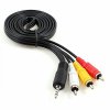 Кабель 3RCA - джек 3.5мм(4pin) 2 м, Cablexpert, черный (1/200)