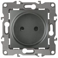 Механизм розетки Эра 12 1-ая без заземления графит (10)