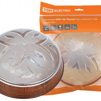 Светильник Е27 IP20 40Вт D232x77мм TDM НПО 106 Плутон бук (5)