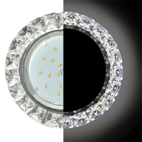 Ecola GX53 H4 LD5361 Glass Круг с крупными стразами Конус с подсветкой/фон зерк./центр.часть хром 52
