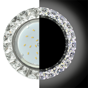 Ecola GX53 H4 LD5361 Glass Круг с крупными стразами Конус с подсветкой/фон зерк./центр.часть хром 52