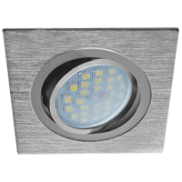 Ecola MR16 DL205 GU5.3 Светильник встр. литой поворотный Квадрат Шлифованный алюминий / Хром 25x92x9