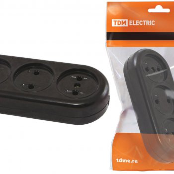 Колодка TDM Ретро 3гн 16A без заземления карболит (20)