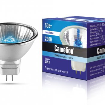 Лампа галогенная JCDR(MR16) 220В 50Вт GU5.3 Camelion COOL (10/200)