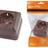 Розетка TDM Ладога 1-ая бук с/з шторки (10/200)