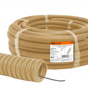 Труба гофрированная ПВХ 25мм светлое дерево TDM (25)