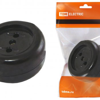 Розетка TDM Ретро 1гн 16A без заземления карболит ретро (12/240)