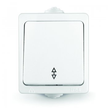 Выключатель Аллегро 1кл. белый проходной IP54 (100)