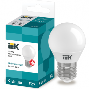 Лампа диодная шар G45  9Вт Е27 4000К 810Лм IEK (10/100)