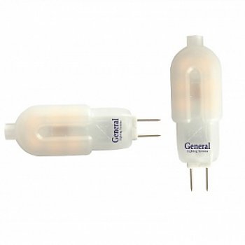Лампа диодная G4 12В  3Вт 4500К 120Лм General матовая пластик (5/100)