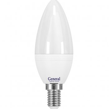 Лампа диодная свеча  8Вт Е14 4500К 640Лм General (10/100)