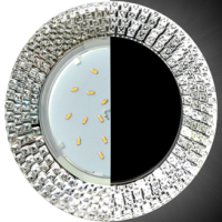 Ecola GX53 H4 LD5319 Glass Круг с  прозр.  мозаикой c подсветкой/фон зерк./центр.часть хром 40x123x1