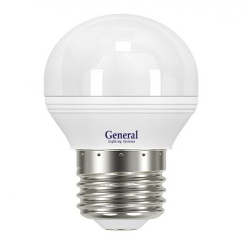 Лампа диодная шар G45  7Вт Е27 2700К 520Лм General (10/100)