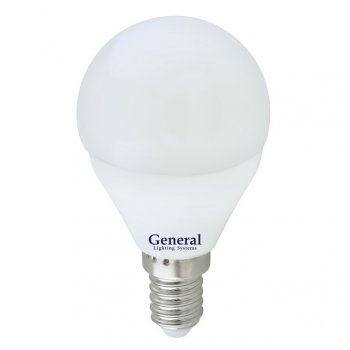 Лампа диодная шар G45 10Вт Е14 6500К 860Лм General (10/100)