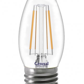 Лампа филамент свеча  7Вт Е27 2700К 520Лм General (10/100)