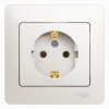 Розетка Glossa 1-ая с заземлением перламутр (15)
