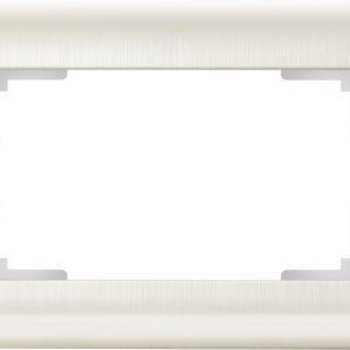 Рамка Werkel Stream 1-ая для 2-й розетки перламутр рифл (10)