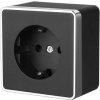 Розетка Werkel Gallant 1-ая с заземлением черный/хром (10)