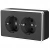Розетка Werkel Gallant 2-ая с заземлением черный/хром (5)
