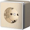 Розетка Werkel Gallant 1-ая с заземлением шампань рифлёный (10)
