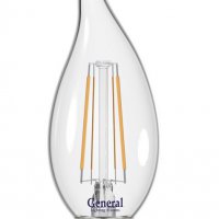 Лампа филамент свеча на ветру  7Вт Е14 4500К 510Лм General (10/100)