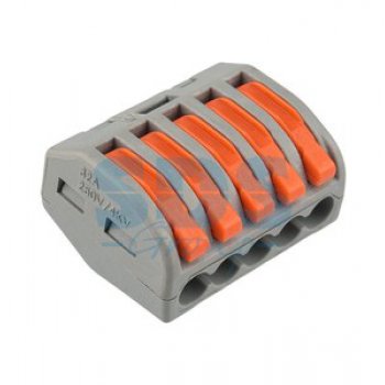 Зажим безвинтовой рычажковый 5x(0.08-2.5мм²) Rexant (40)