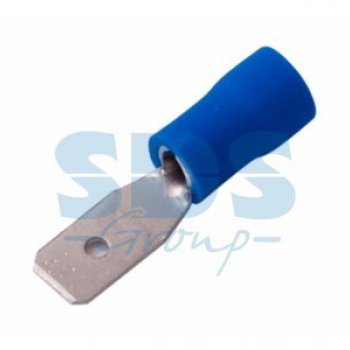 Разъём плоский изолированный папа РпИп 2-5 4.8мм 1.5-2.5мм² (РпИ-п 2.5-(4.8)) синий Rexant (100)