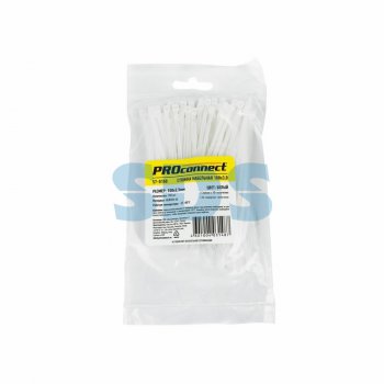 Хомут 2.5x100 белый 100шт Proconnect (10)