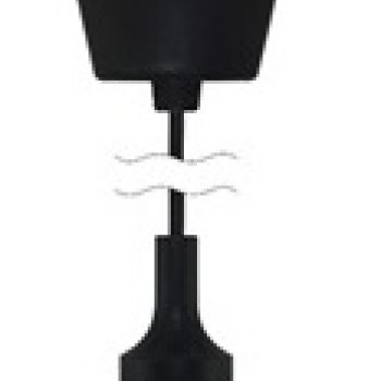 Патрон пластик с подвесом Е27 чёрный 1м TDM (60)