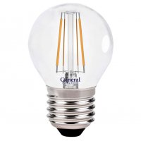 Лампа филамент шар G45  7Вт Е27 6500К 560Лм General (10/100)
