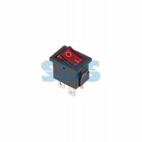 Выключатель Rexant вкл-выкл  6А мини подсветка красный (10)