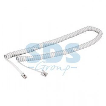 Шнур телефонный витой Rexant 4р4с 4м белый (10)