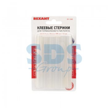 Клеевые стержни d=11.3мм 100мм прозрачные светящиеся 12шт в блистере Rexant