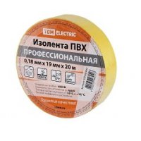 Изолента TDM профессиональная  19мм х 20м желтая  (10/200)