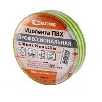 Изолента TDM профессиональная  19мм х 20м желто-зеленая  (10/200)