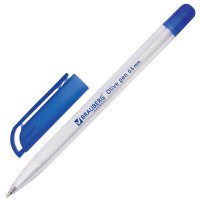 Ручка шариковая масляная Brauberg "Olive Pen" 0,7 мм корпус матово-прозрачный синий стержень (12)