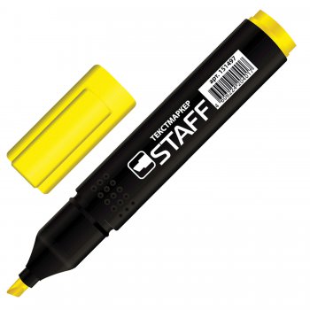 Маркер текстовый лимонный STAFF  "STICK" скошенный наконечник 1-4мм прямоугольный  корпус (2/12)
