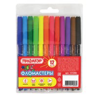 Фломастеры 12 цветов ПИФАГОР вентилируемый колпачок (1)