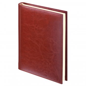 Ежедневник А5 Brauberg недатированный 138*213мм "Imperial" 160л Коричневый под гладкую кожу кремовый блок (1)