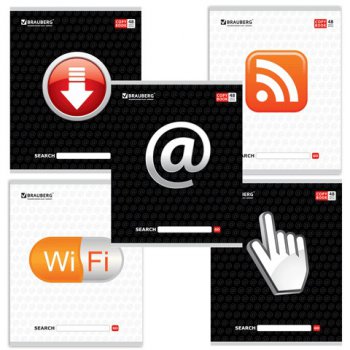 Тетрадь 48л. А5 линия Brauberg ЭКО В СЕТИ обложка картон ассорти (10/20)