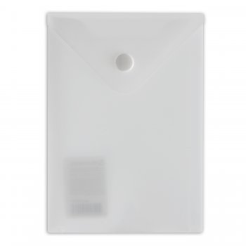 Папка-конверт на кнопке А6 BRAUBERG 0,18мм 105*148мм пластик матовая прозрачная (1/40)