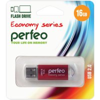 Флэш-диск Perfeo 16GB E01 металл красный