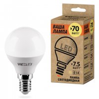 Лампа WOLTA Ваша лампа GL45 7.5Вт Е14 3000K 675Лм (50)