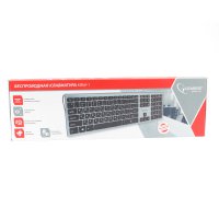 Клавиатура  Gembird KBW-1 USB, (лат/рус - белый/оранжевый), ножничный механизм клавиш, серый/черный, беспроводная (1/20)